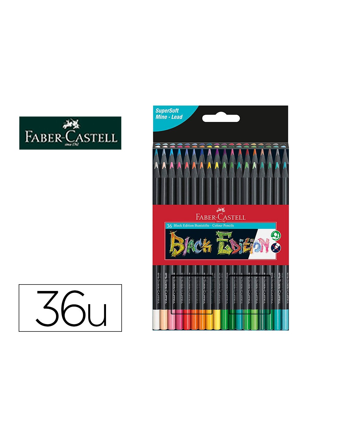 Crayon Couleur Faber Castell Triangulaire Black Edition En Bois Noir