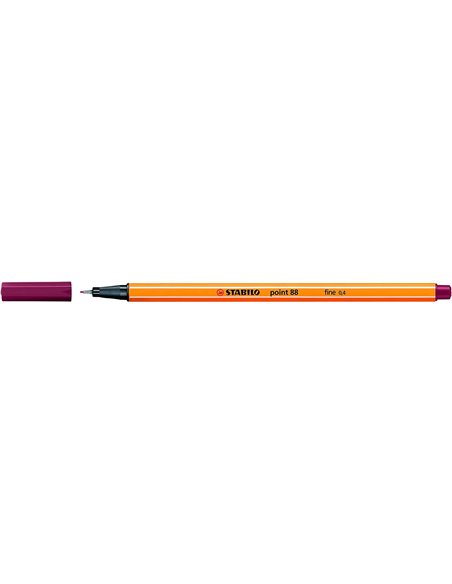 Marqueur fibre Stabilo Point 88 à pointe fine - trait 0,4 mm - encre à base d'eau - violet