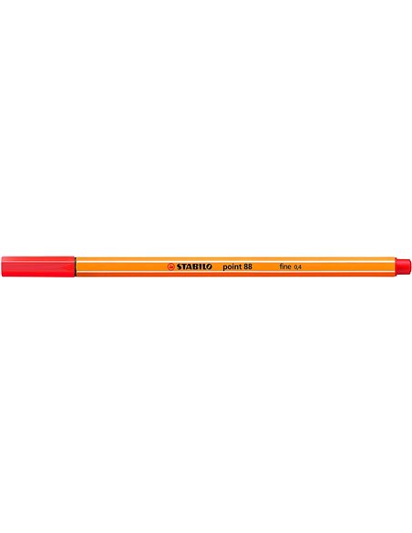 Marqueur fibre Stabilo Point 88 à pointe fine - trait 0,4 mm - encre à base d'eau - couleur carmin