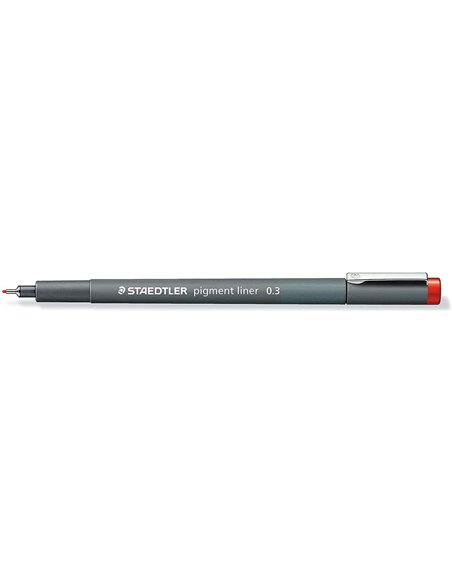 Marqueur calibré Staedtler Pigment Liner 308 - Trait de 0,3 mm - Séchage rapide - Rouge