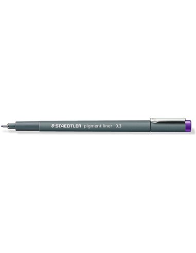 Marqueur calibré Staedtler Pigment Liner 308 - Trait de 0,3 mm - Séchage rapide - Couleur violette