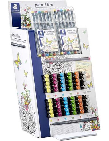 Staedtler Pigment Liner 308, coffret de 60 marqueurs + 10 étuis - Couleurs assorties