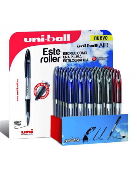 Stylo roller Uni-ball Air 188 - Lot de 36 - Stylo bille 0,7 mm - Stylo plume - Encre pigmentée résistante à l'eau et à la lumièr