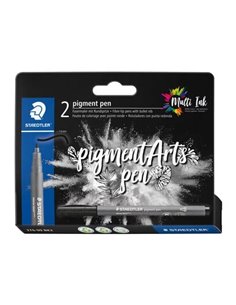 Lot de 2 marqueurs à pointe fibre ronde Staedtler 376 - Largeur de trait : environ 1 mm - Couleurs vives et éclatantes - Ne jaun