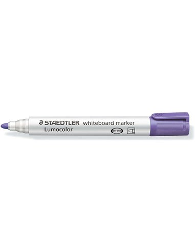 Marqueur pour tableau blanc Staedtler Lumocolor 351 - Pointe ronde - Trait 2 mm - Capuchon avec clip - Violet