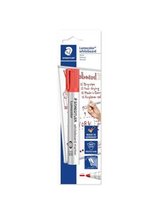 Marqueur pour tableau blanc Staedtler Lumocolor 351 - Trait 2 mm - Séchage rapide - Rechargeable - Rouge