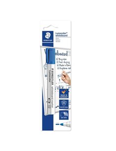 Marqueur pour tableau blanc Staedtler Lumocolor 351 - Trait 2 mm - Séchage rapide - Rechargeable - Bleu