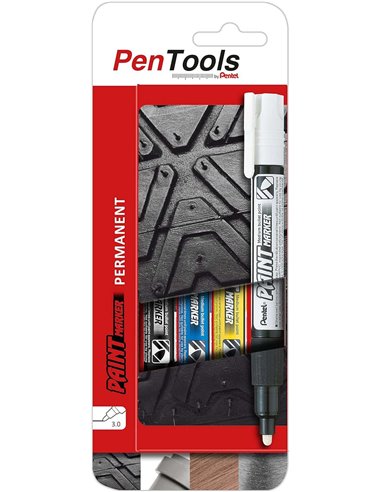 Lot de 4 marqueurs permanents Pentel PenTools - Pointe conique de 4,6 mm - Course de 3 mm - Étanches, résistants à la lumière - 