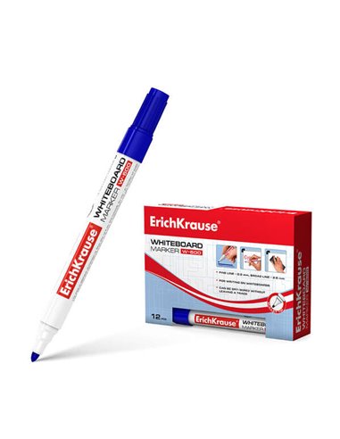 Marqueur pour tableau blanc Erichkrause W-500 - Pointe ogive - Ligne de 0,8 à 2,5 mm - Encre à base d'alcool - Bleu