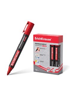 Marqueur permanent Erichkrause P-400 - Pointe ogive - Résistant aux surfaces multiples - Rouge
