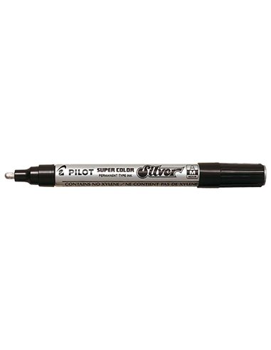 Marqueur permanent Pilot Super Color - Pointe en polyacétal de 4,5 mm - Encre très dense et opaque - Corps en métal - Couleur ar