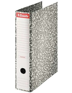 Classeur à levier Esselte, format Folio, dos 75 mm, œillets et coins métalliques, capacité 500 feuilles, couverture papier marbr