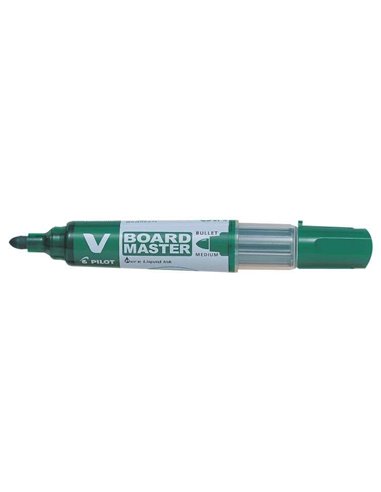 Marqueur pour tableau blanc Pilot V-Board Master Begreen – Pointe ronde 6 mm – Trait 2,3 mm – 91 % de plastique recyclé – Rechar