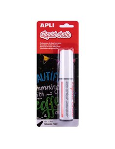 Marqueur à craie liquide Apli Parallel 10 x 15 mm Blanc - Effaçable avec un chiffon humide - Séchage rapide et facile à utiliser