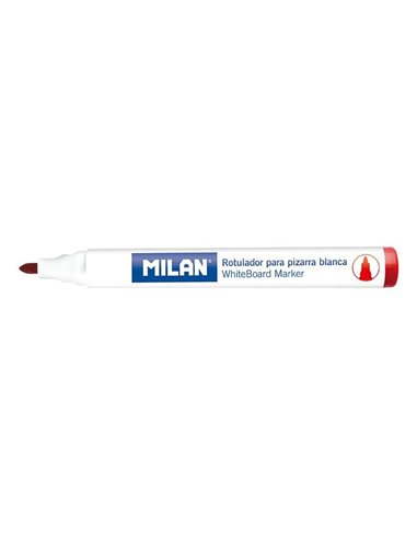 Marqueurs pour tableau blanc Milan à pointe ronde - Pointe 4,7 mm - Encre à base d'alcool - Effaçables à sec - Rouge
