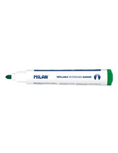 Marqueurs pour tableau blanc rechargeables Milan – Pointe ronde 5 mm – Encre à base d'alcool – Effaçables à sec – Vert