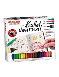 Kit Bullet Journal Alpino Color Experience avec 12 marqueurs à double pointe (0,7 mm et 2,9 mm) - 2 marqueurs pastel - 6 marqueu
