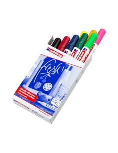 Edding 4095 Lot de 10 marqueurs à craie liquide - Pointe ronde - Tracé de 2-3 mm - Odeur neutre - Couleurs assorties