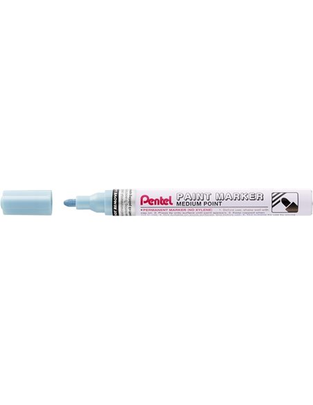 Marqueur peinture Pentel - Pointe moyenne 4,5 mm - Permanent sur toutes surfaces - Résistant à la lumière et à l'eau - Corps en 