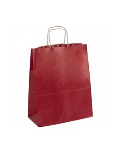 Lot de 50 sacs Kraft Apli - Haute résistance - Poignées bouclées - Réutilisables et recyclables - Couleur rouge