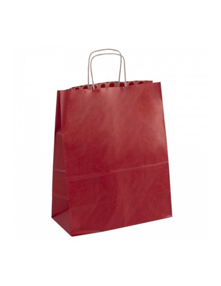Lot de 50 sacs Kraft Apli - Haute résistance - Poignées bouclées - Réutilisables et recyclables - Couleur rouge