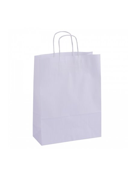 Lot de 50 sacs Kraft Apli - Haute résistance - Poignées bouclées - Réutilisables et recyclables - Couleur blanche