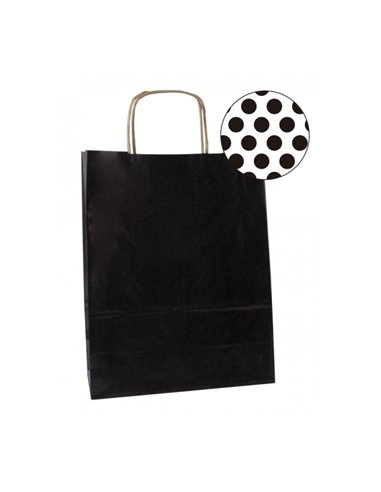 Lot de 50 sacs Kraft Apli - Haute résistance - Poignées bouclées - Réutilisables et recyclables - Noir