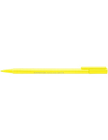 Marqueur pointe fine Staedtler Triplus Color 323 - Trait d'environ 1 mm - Encre à base d'eau - Jaune fluo