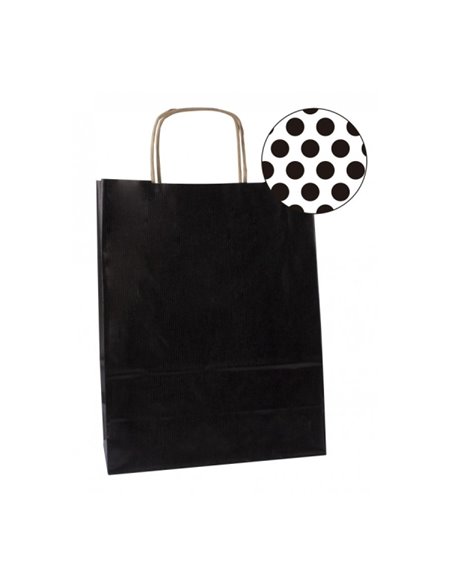 Lot de 50 sacs Kraft Apli - Haute résistance - Poignées bouclées - Réutilisables et recyclables - Noir