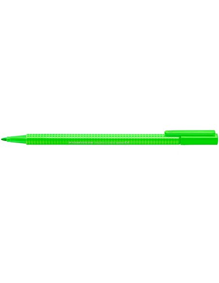 Marqueur pointe fine Staedtler Triplus Color 323 - Trait d'environ 1 mm - Encre à base d'eau - Vert fluo
