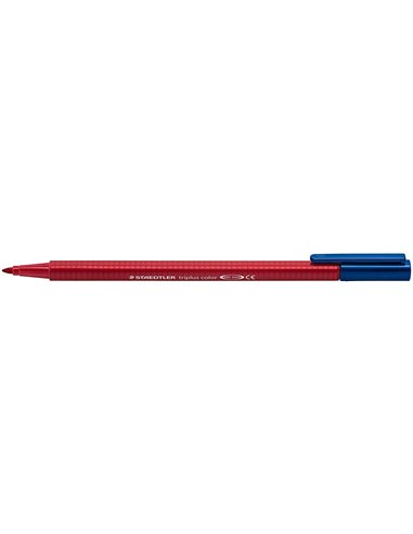 Marqueur pointe fine Staedtler Triplus Color 323 - Trait d'environ 1 mm - Encre à base d'eau - Rouge carmin