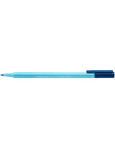 Marqueur pointe fine Staedtler Triplus Color 323 - Trait d'environ 1 mm - Encre à base d'eau - Bleu aqua