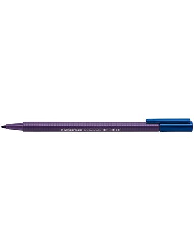 Marqueur pointe fine Staedtler Triplus Color 323 - Trait d'environ 1 mm - Encre à base d'eau - Bleu indigo