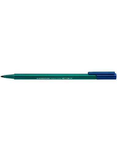 Marqueur pointe fine Staedtler Triplus Color 323 - Trait d'environ 1 mm - Encre à base d'eau - Bleu marine