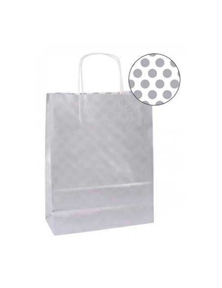 Lot de 50 sacs Kraft Apli - Haute résistance - Poignées bouclées - Réutilisables et recyclables - Couleur argent