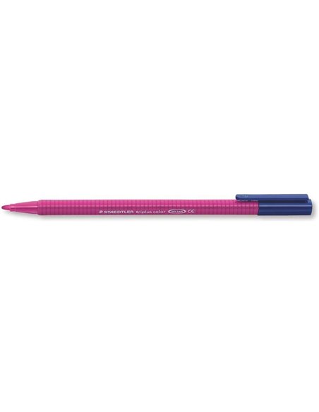 Marqueur pointe fine Staedtler Triplus Color 323 - Trait d'environ 1 mm - Encre à base d'eau - Violet rougeâtre