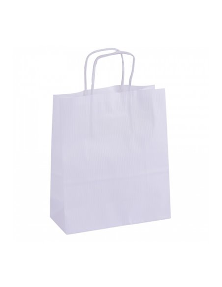 Lot de 50 sacs Kraft Apli - Haute résistance - Poignées bouclées - Réutilisables et recyclables - Couleur blanche