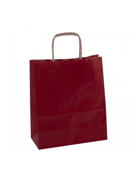 Lot de 50 sacs Kraft Apli - Haute résistance - Poignées bouclées - Réutilisables et recyclables - Couleur rouge