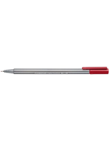 Marqueur pointe fine Staedtler Triplus Fineliner 334 - trait 0,3 mm - encre à base d'eau - couleur carmin foncé