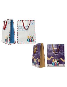 Sac Bismark Jumbo avec poignées en nœud – Motif Rois mages – Dimensions : 70 x 50 x 18 cm – 2 motifs aléatoires