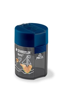 Taille-crayon Staedtler 512 F à 2 trous avec réservoir – Pour crayons de 8,2 mm et 10,2 mm – Bleu