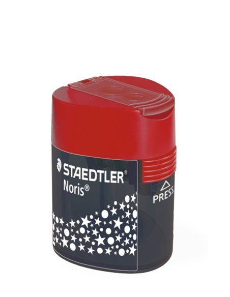 Taille-crayon Staedtler 512 F à 2 trous avec réservoir – Pour crayons de 8,2 mm et 10,2 mm – Rouge