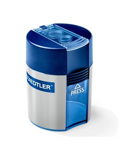 Taille-crayon Staedtler 512 à 2 trous avec réservoir – Pour crayons de 8,2 mm et 10,2 mm – Bleu