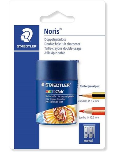 Taille-crayon Staedtler Noris Club 512 en plastique à double usage pour crayons de 7 à 12 mm (standard et épais) - Consigne