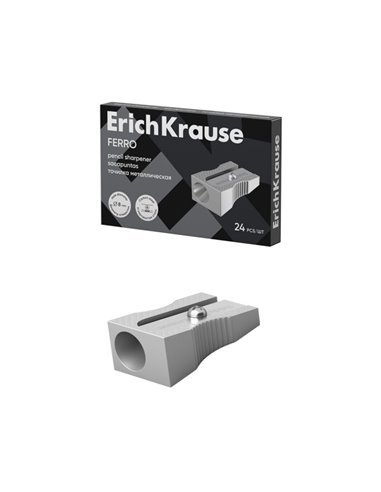 Taille-crayon Erichkrause Ferro en aluminium avec poignée ergonomique – Trou de 8 mm – Lame en acier au carbone – Couleur alumin