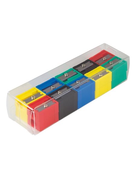 Taille-crayon carré Milan 1 trou - Lame en acier carbone - Couleurs assorties