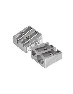 Taille-crayon Milan à 2 trous - Lame en acier carbone - Construction en aluminium