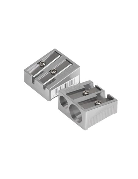 Taille-crayon Milan à 2 trous - Lame en acier carbone - Construction en aluminium