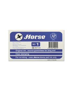 Tampon métallique Cheval n° 1 - Facile à recharger - Solide et durable - Bleu