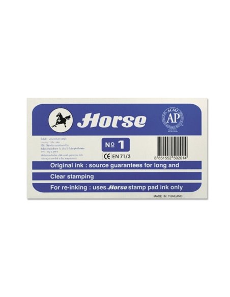 Tampon métallique Cheval n° 1 - Facile à recharger - Solide et durable - Bleu